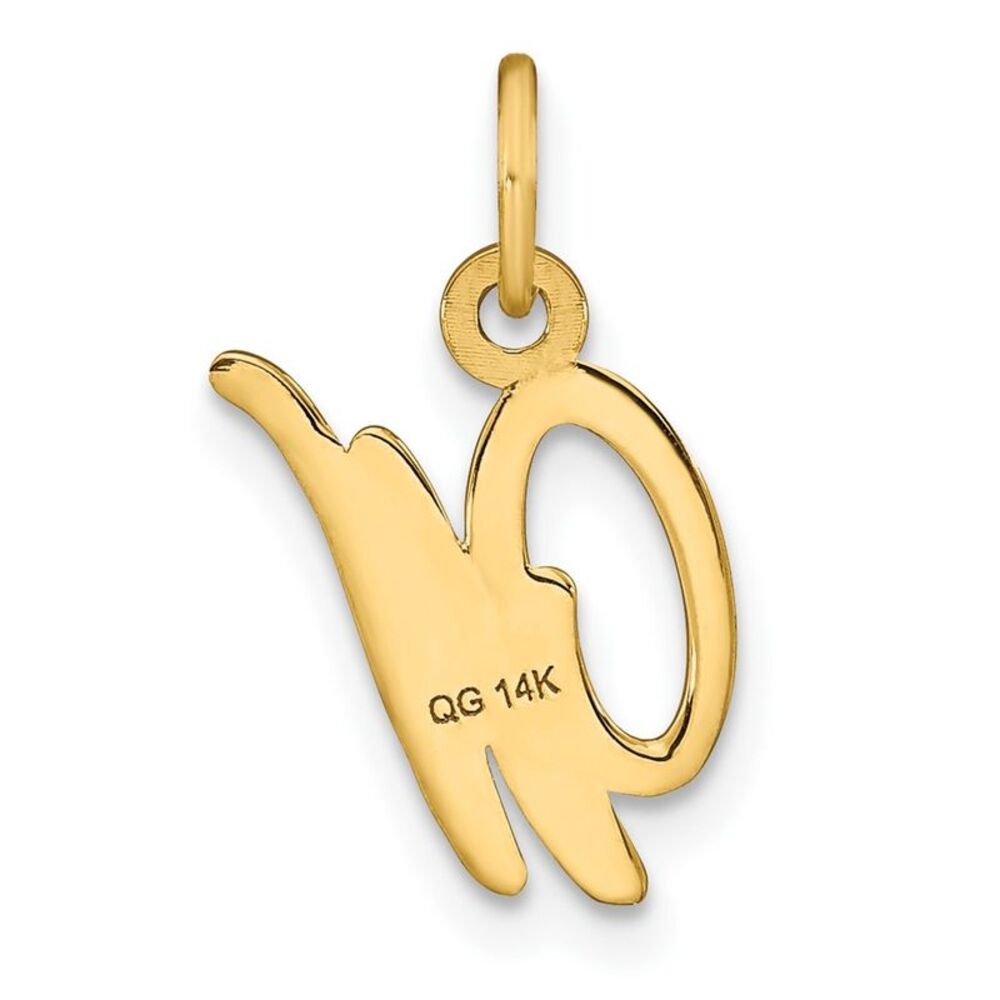 14k Yellow Gold Script Letter W Initial Charm - image 3